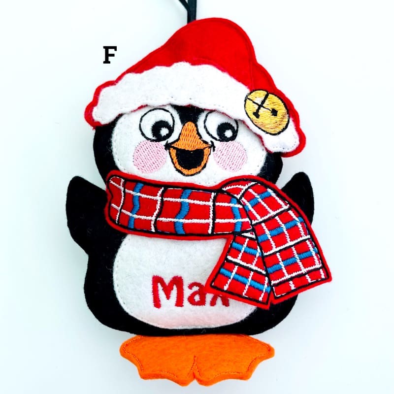 Penguin Hanging Decoration Santa Hat F