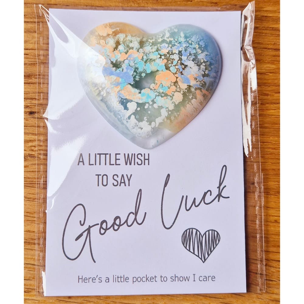 Pocket hug - good luck - hearts - resin