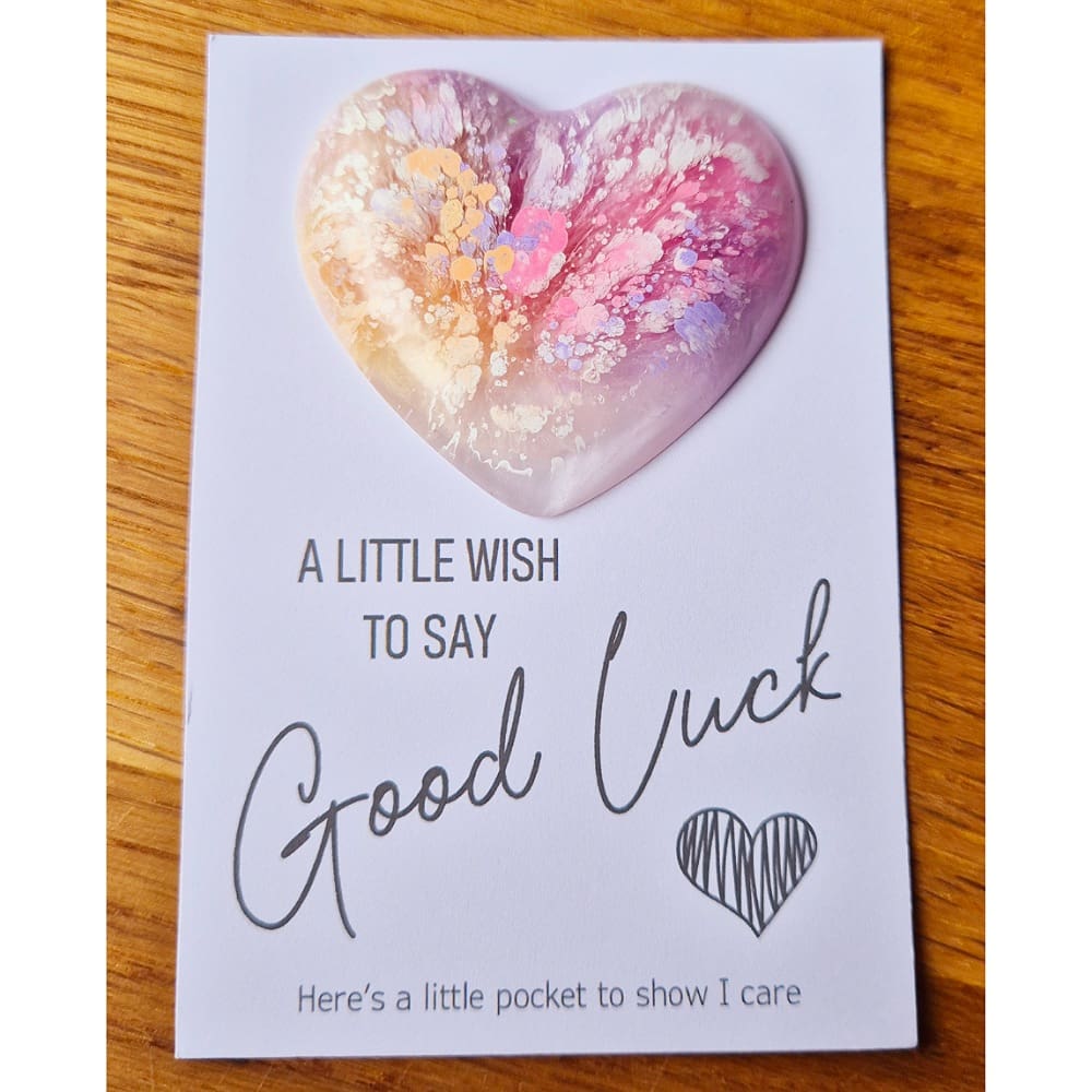 Pocket hug - good luck - hearts - resin