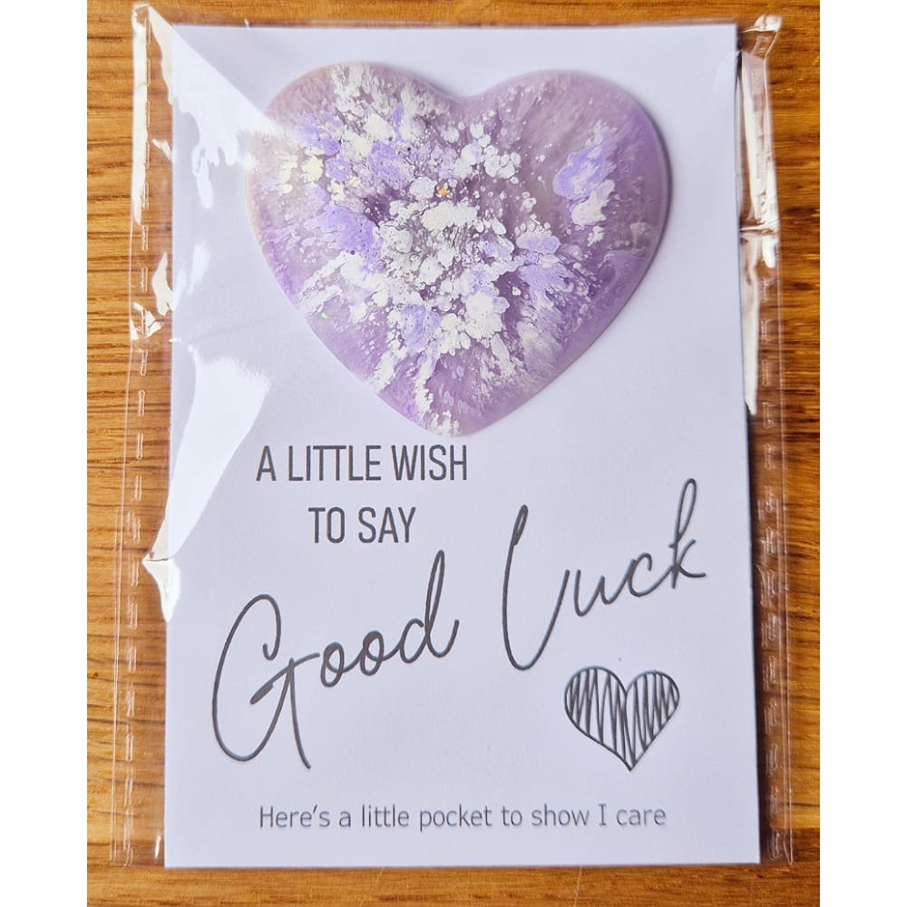 Pocket hug - good luck - hearts - resin