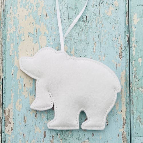 Polar Bear With Scarf Hanging Decoration Personalised Gift Back