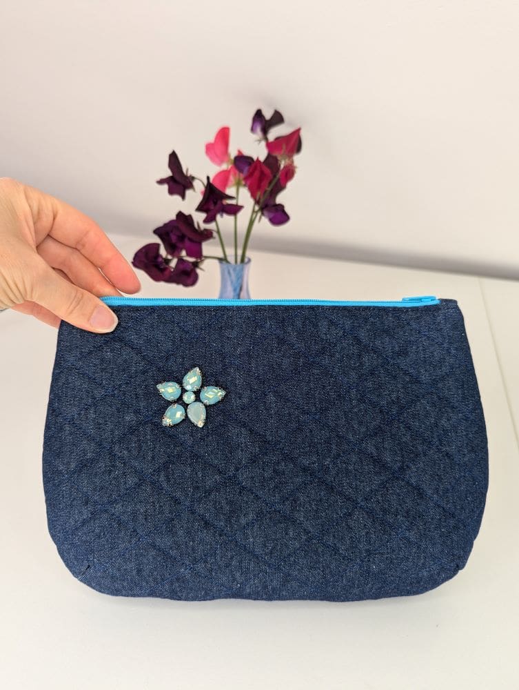 Handmade Quilted Denim Clutch Bag Stylish Evening Bag for Women The British Craft House