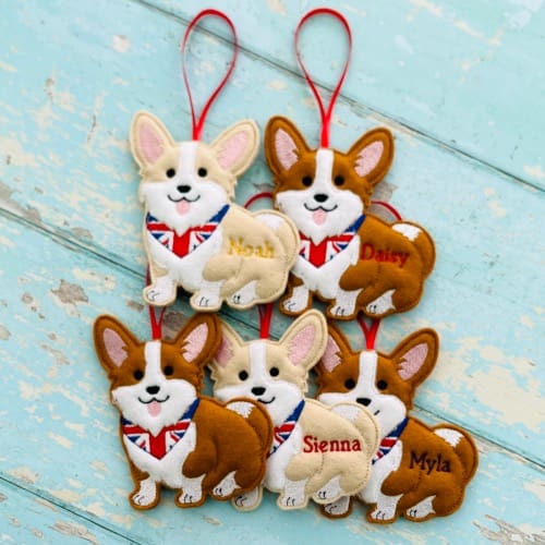 Queens Jubilee Corgi Hanging Decoration