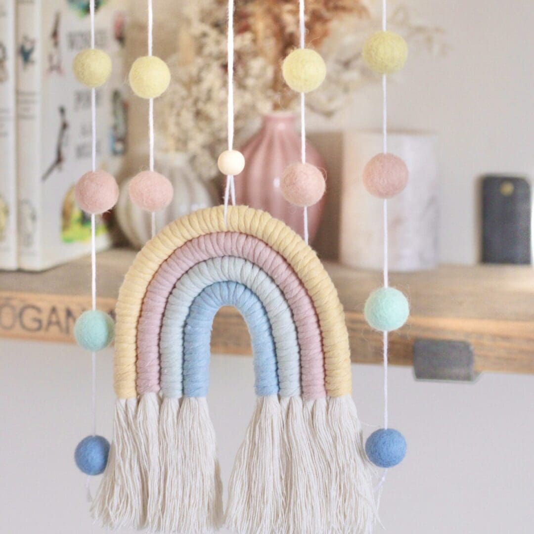 Macrame Rainbow Mobile in Pastels