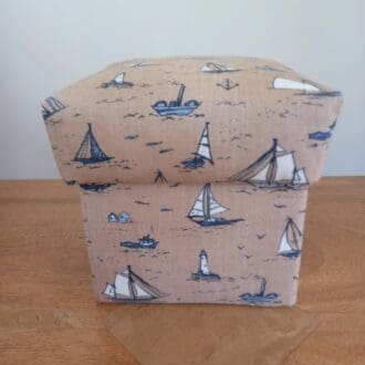 Ship fabric covered trinket box