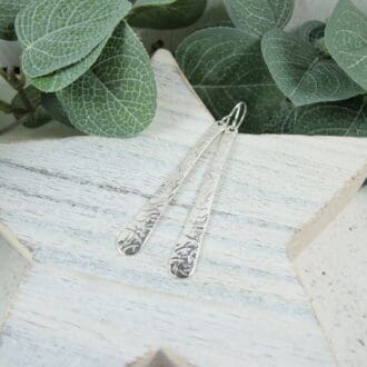 Silver_Long_Teardrop_Earrings_rustic_Texture