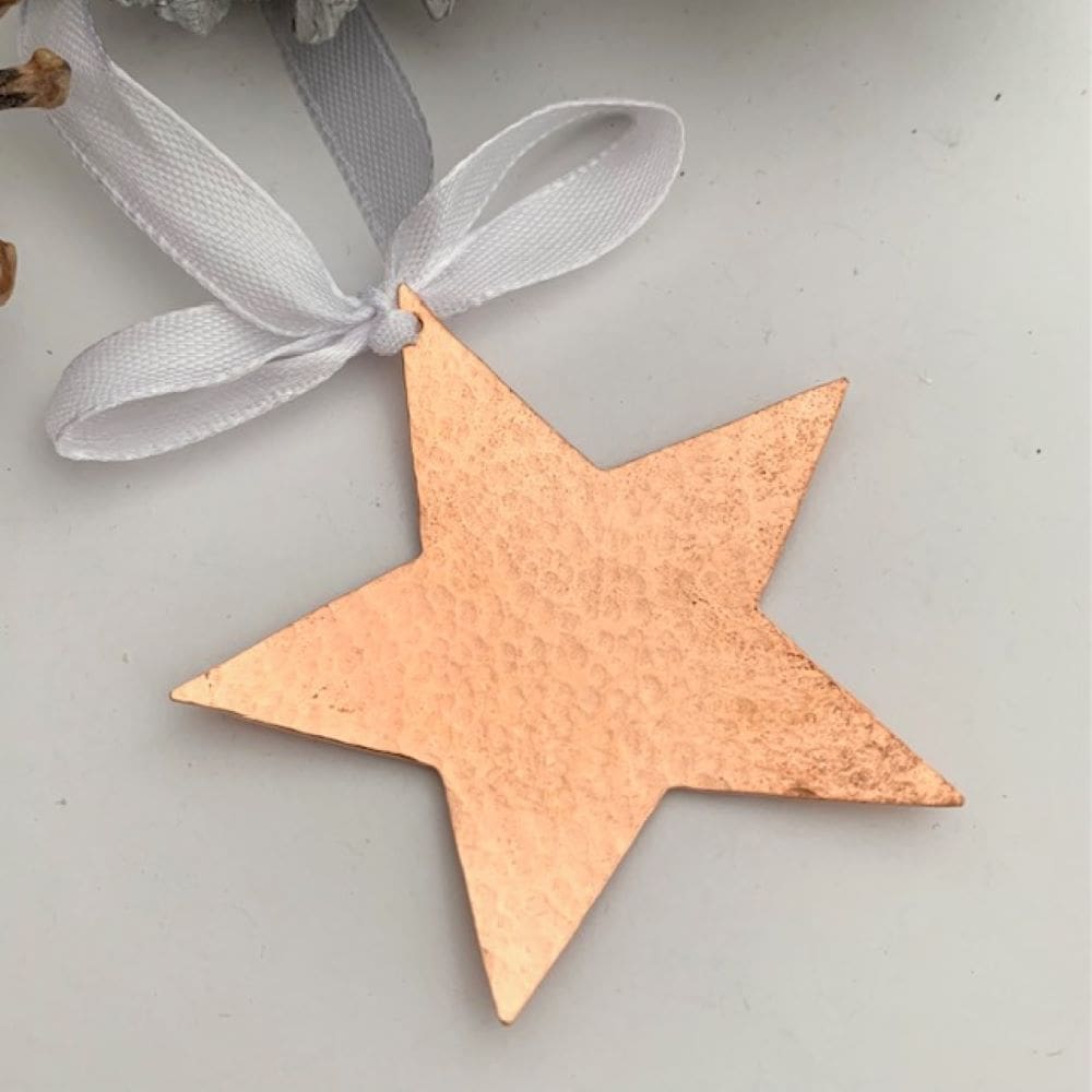 Textured Hammered Copper Star-Hanging Home Decor