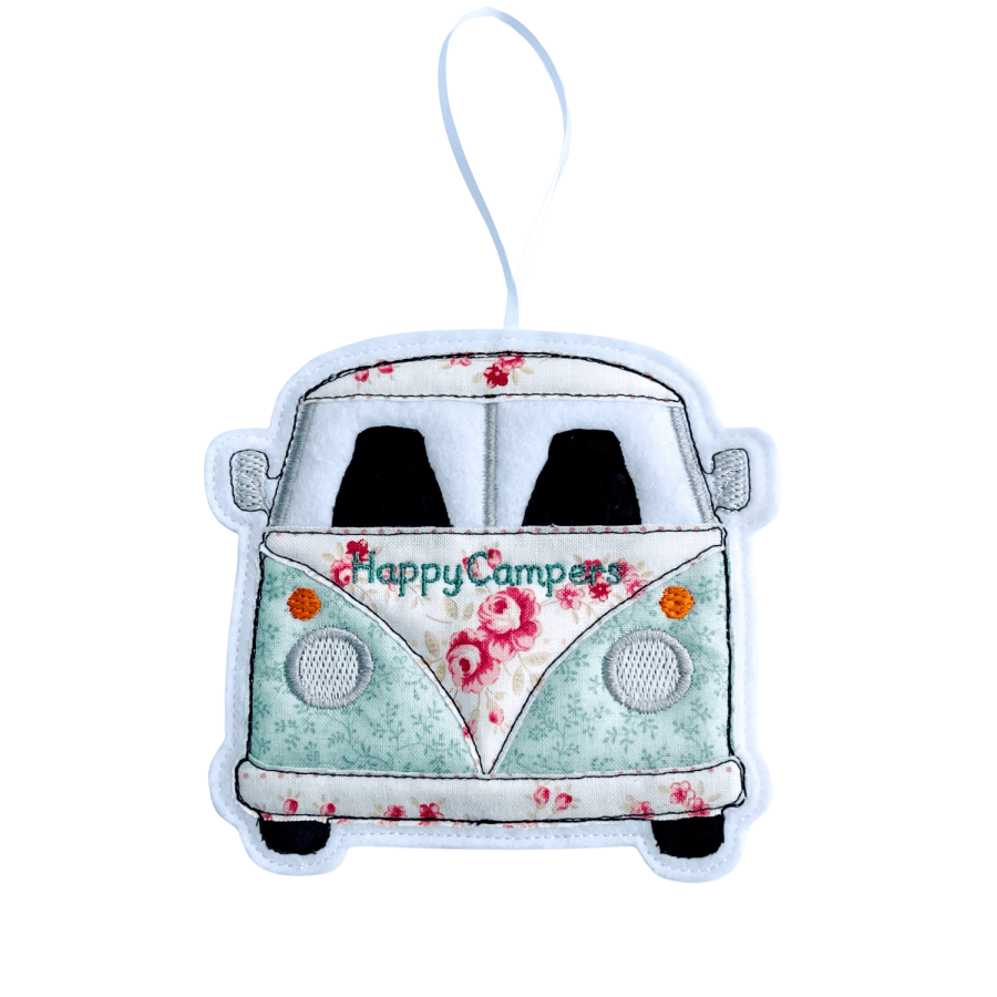 Vintage Campervan Fabric Hanging Decoration Personalised Gifts