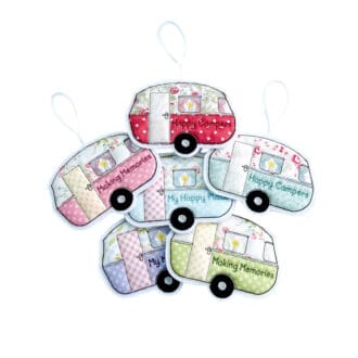 Vintage Caravan Fabric Hanging Decoration Personalised Gifts A