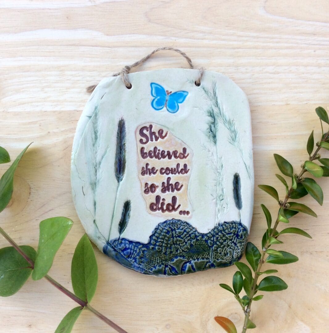 "ceramic- Wall-art-with-butterfly"