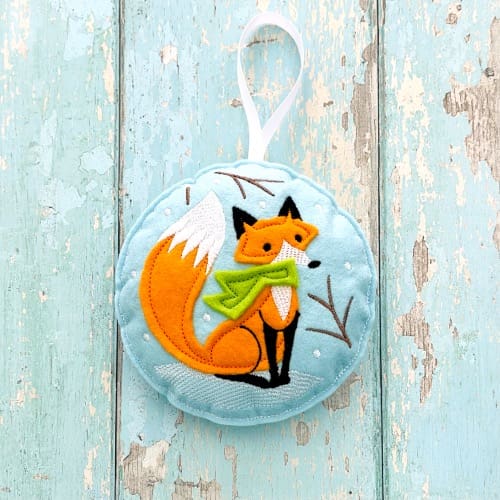 Winter Scene Animal Hanging Decorations Fox