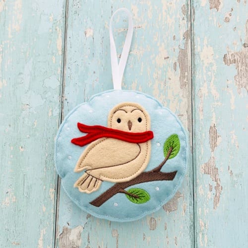 Winter Scene Animal Hanging Decorations Owl