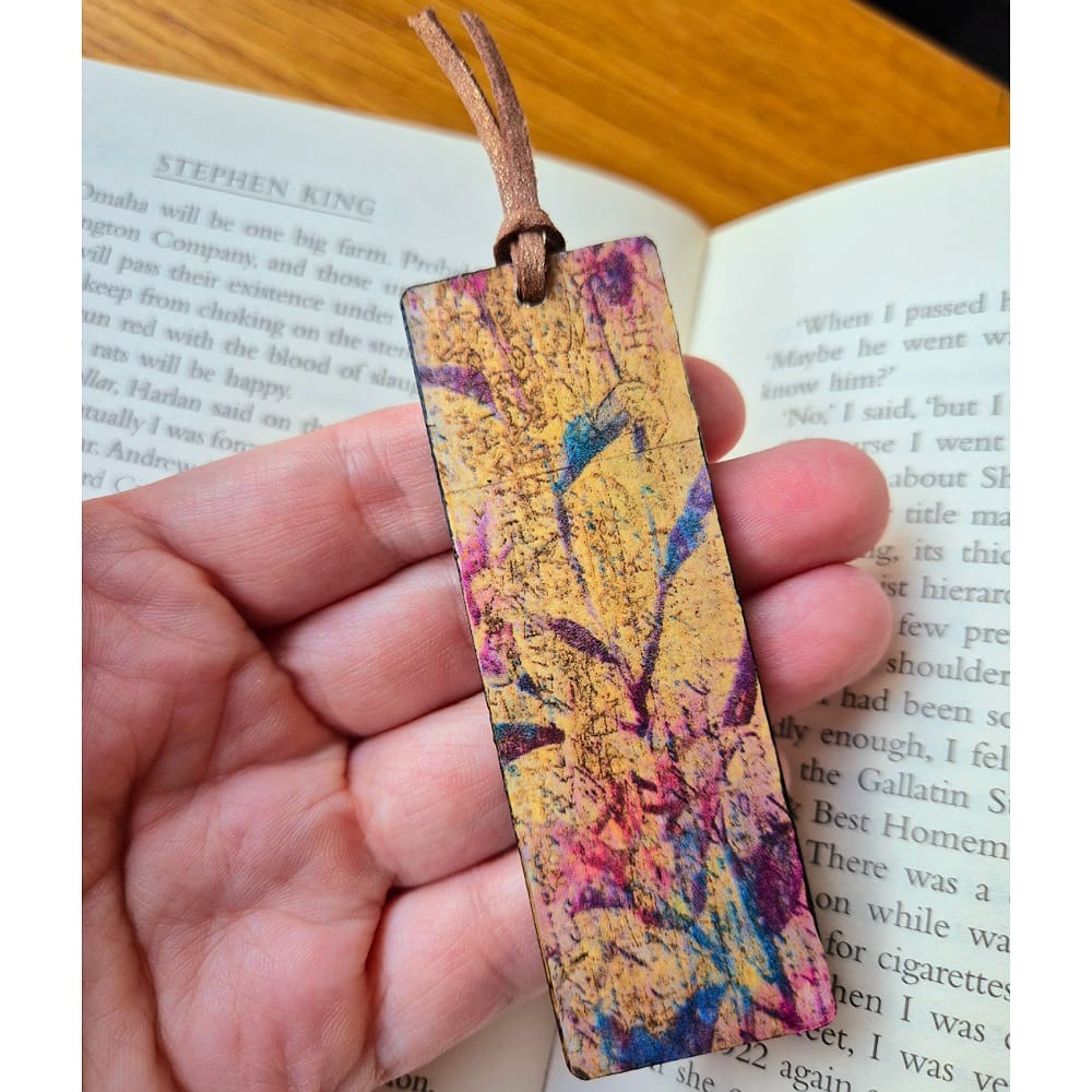 Wooden bookmark - floral - gift