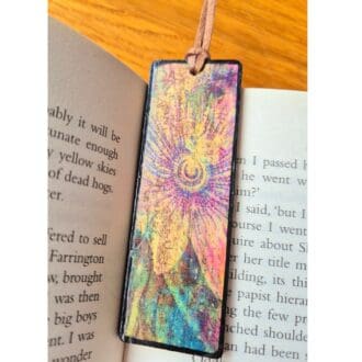 Wooden bookmark - floral - gift colourful