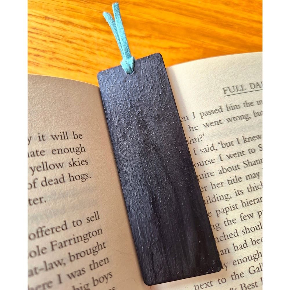 Wooden bookmark - rain - autumn