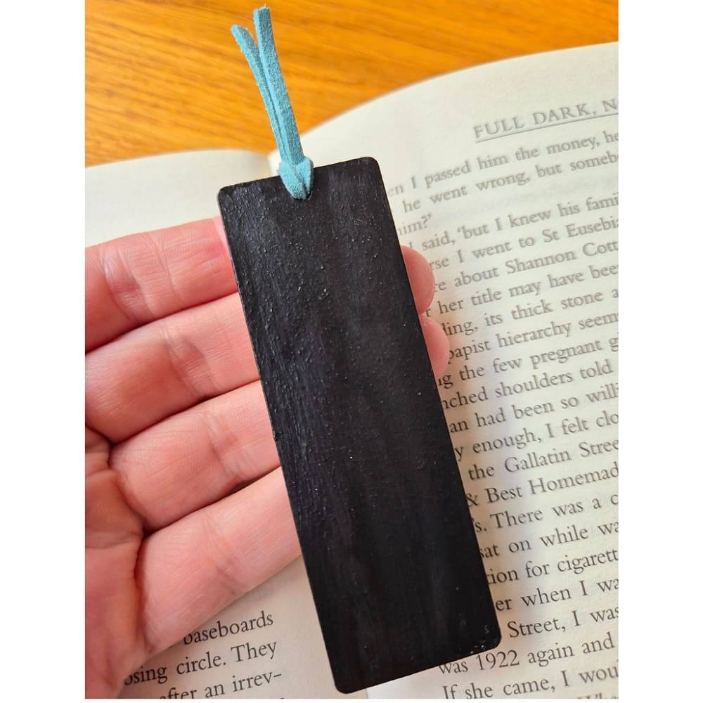 Wooden bookmark - rain - autumn