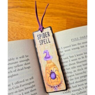 Wooden bookmark - spider spell - witch gift 4