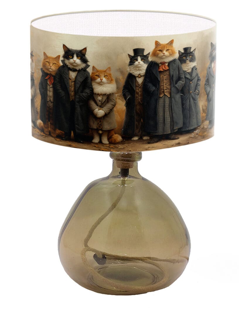 cat print lampshade designer lighting fun cute cats