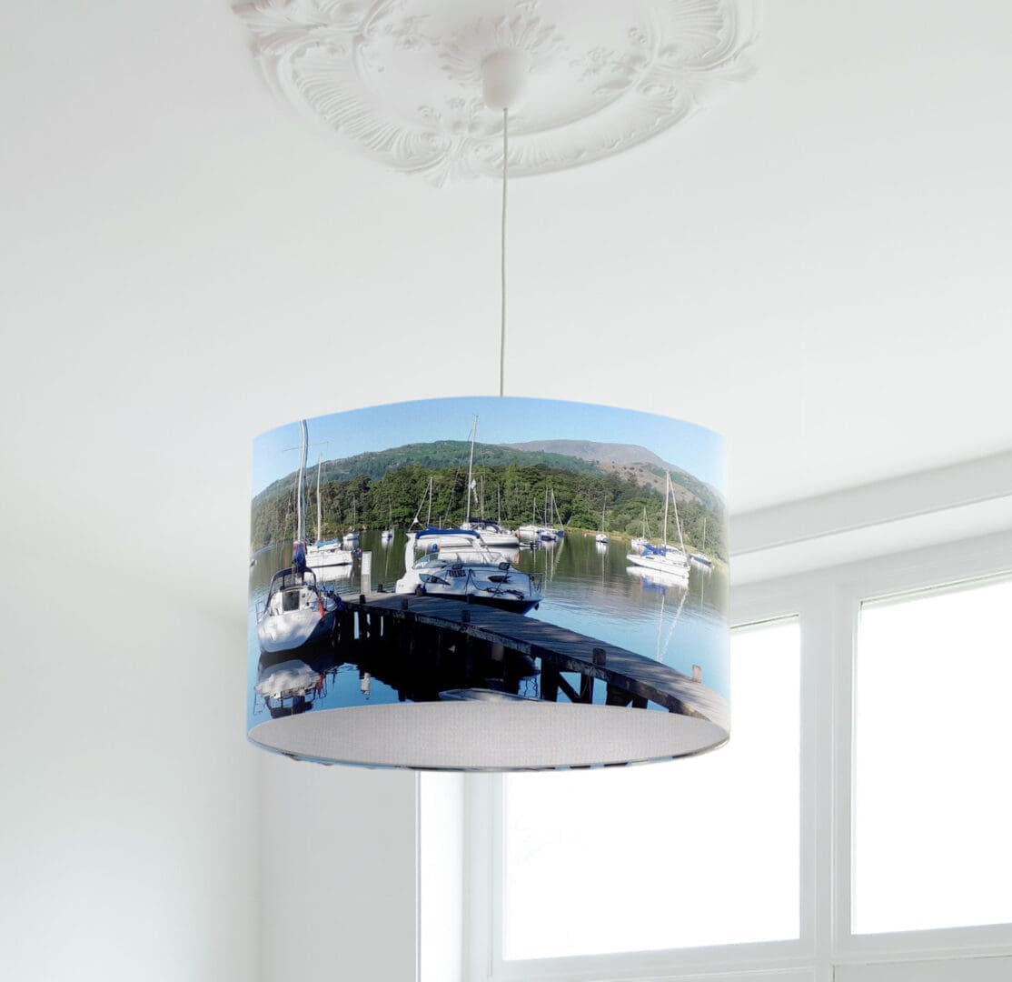 lampshade lake district print modern lighting