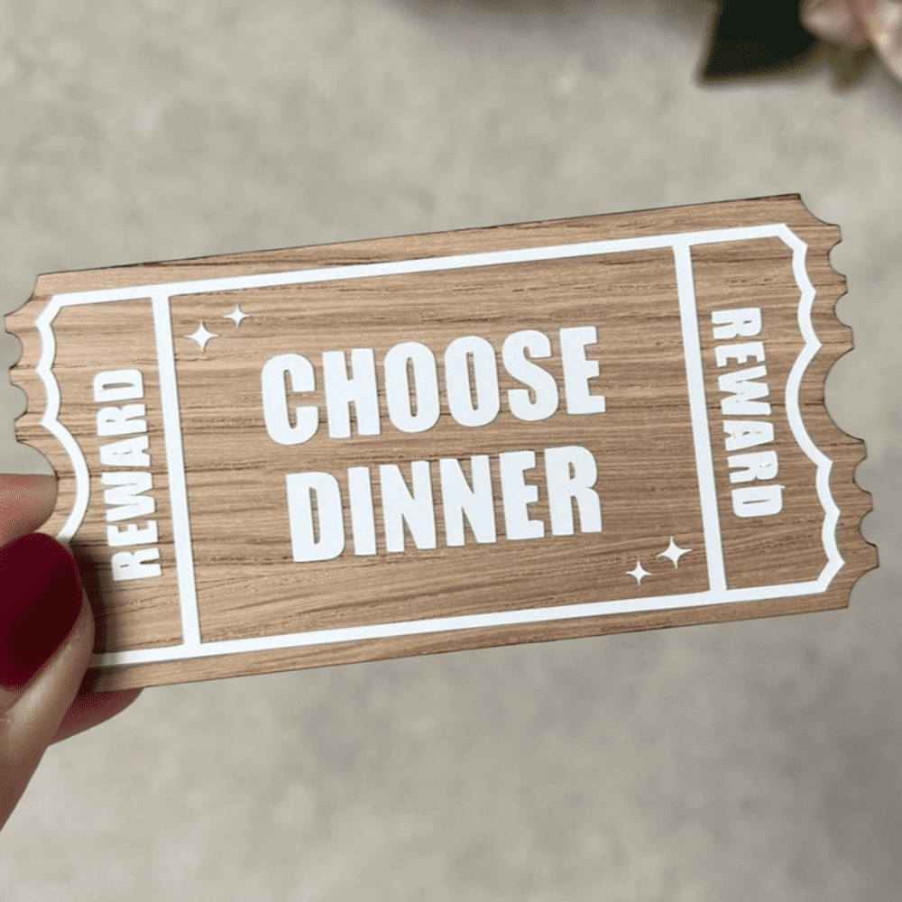 wooden choose dinner reward