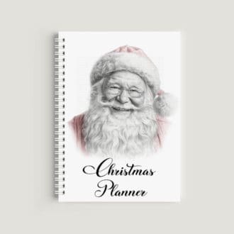 Christmas Sketchy Santa notebook with christmas planner printed