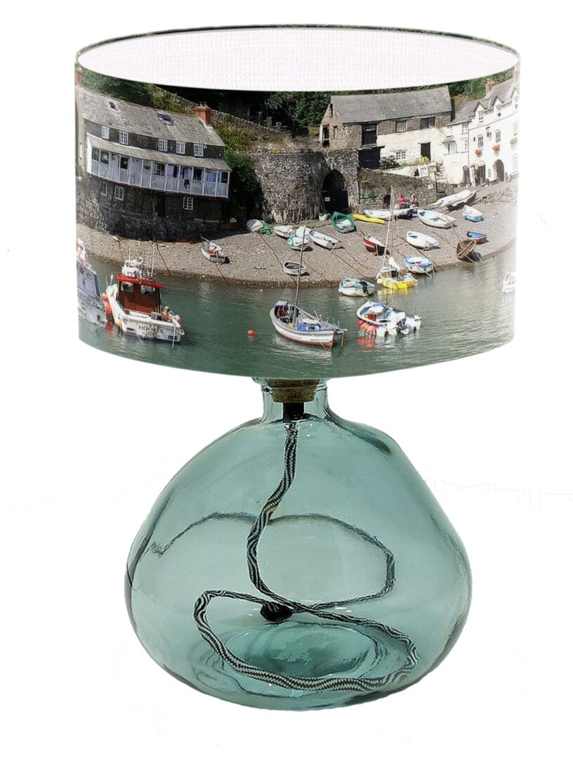 lampshade clovelly seaside print coastal lamp shade home lighting