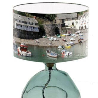 lampshade clovelly seaside print coastal lamp shade home lighting