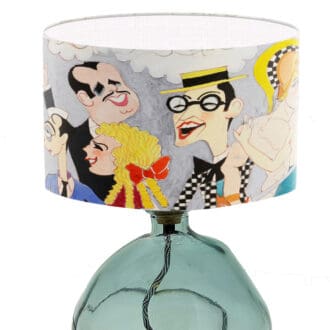 modern lampshade with fun people bright colorful lampshade designer lighting