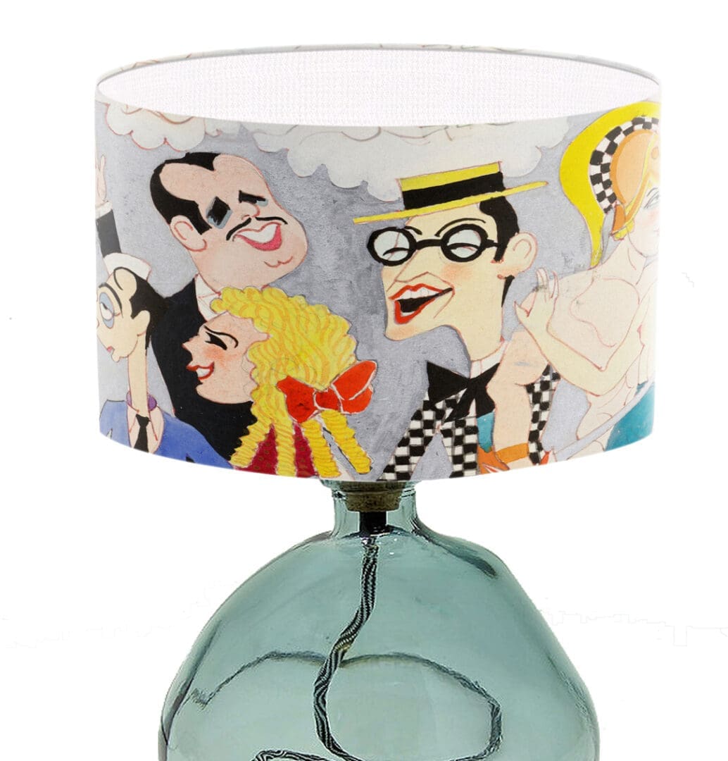 modern lampshade with fun people bright colorful lampshade designer lighting