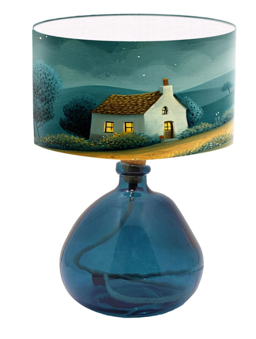 lampshade with beautiful illustration trendy modern lighting