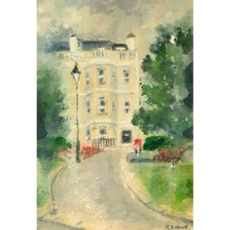 small watercolour aaand goauche painting devonport park plymouth