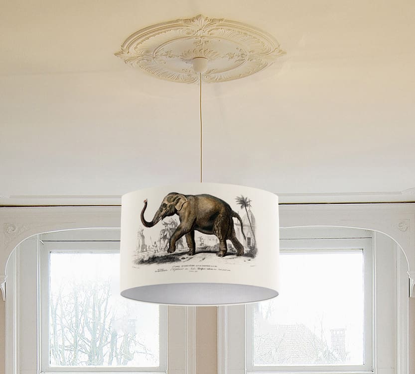 elephant print lampshade vintage illustration elephant lovers lamp shade