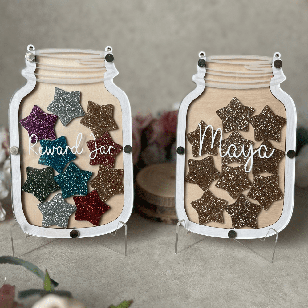 glitter and gold reward jar