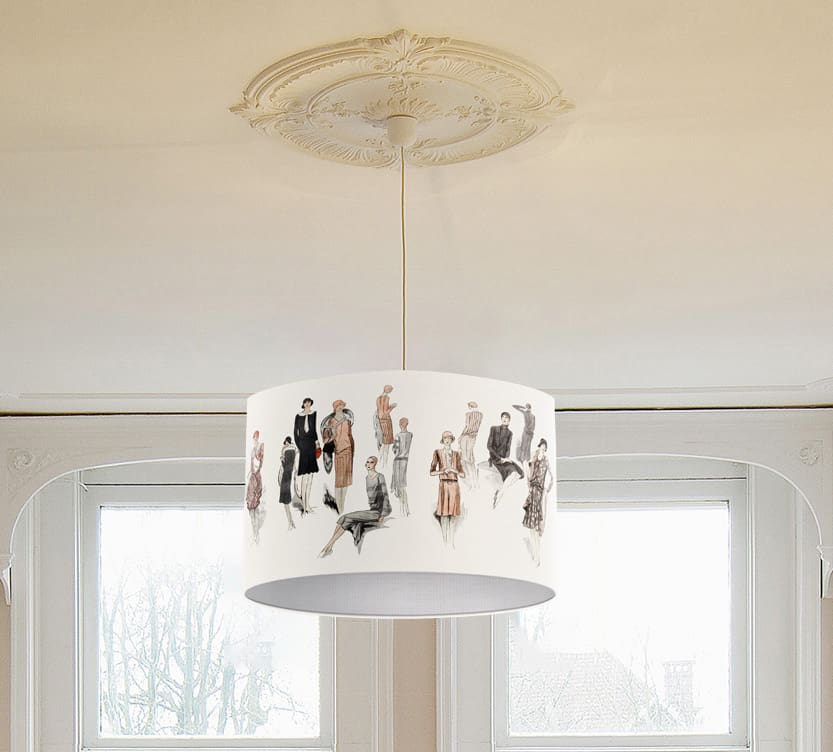 1920's fashion style lampshade vintage fashion print lamp shade