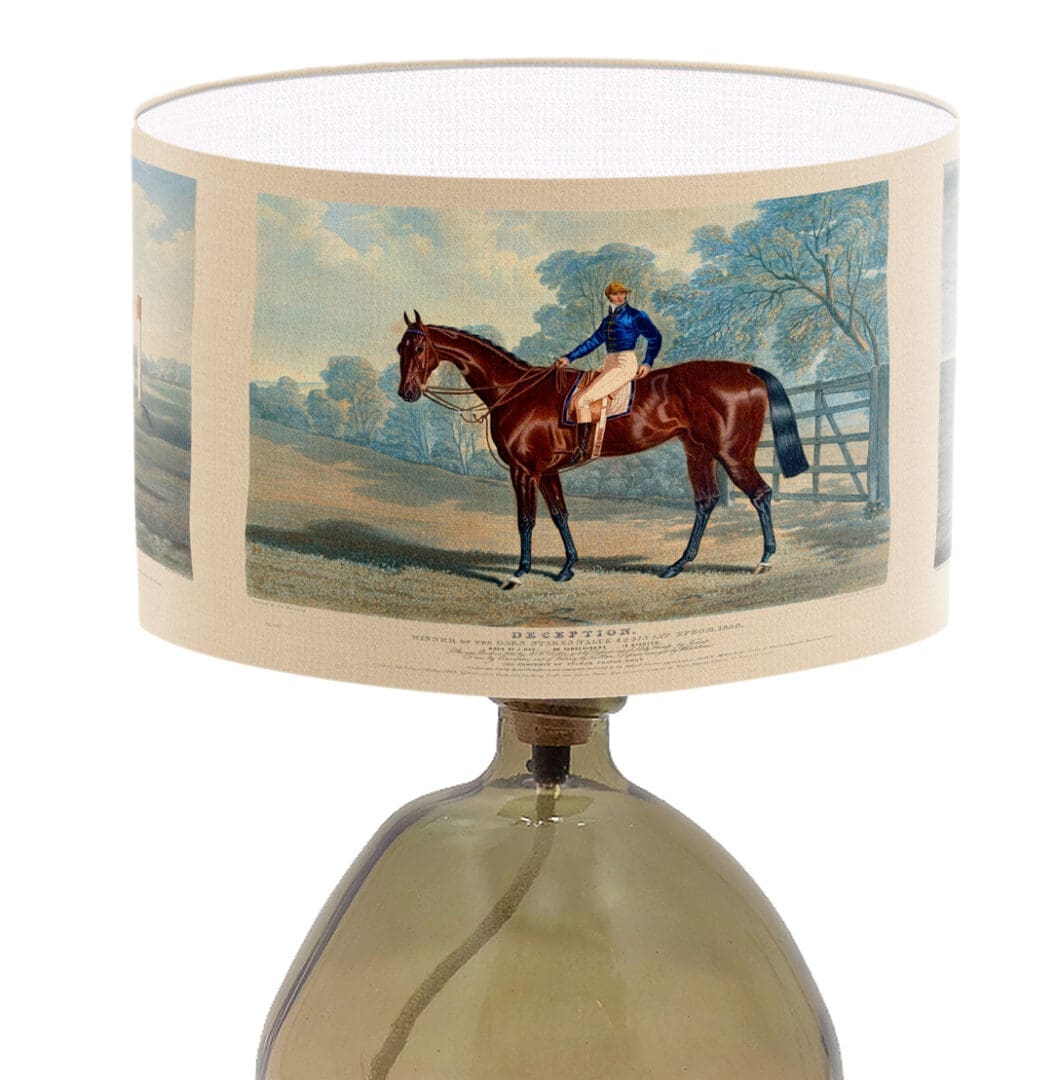 horse racing lampshade vintage fine art print race horse illustration lamp shade