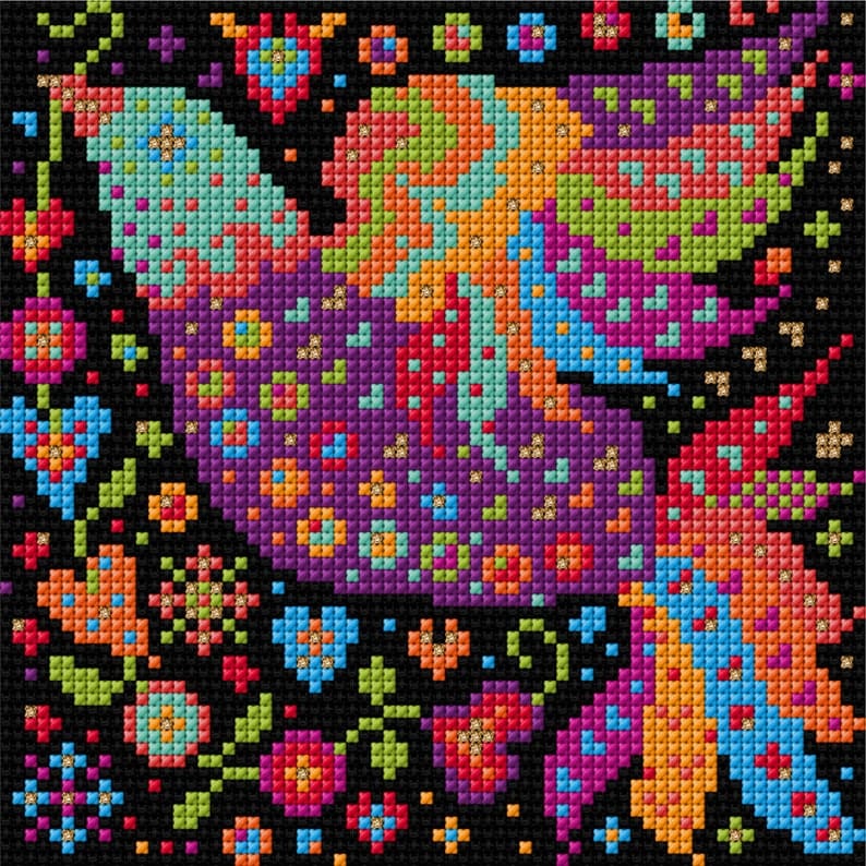 Mexican Bird Folk Art Counted Cross-stitch Kit Animal Fayre Designs 1