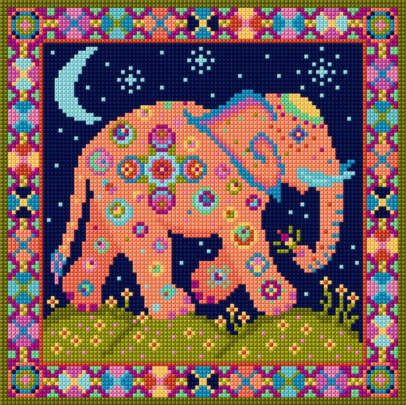 Elephant Moon Tapestry Kit 1