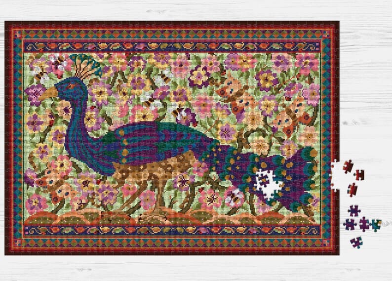 Peacock's Garden 1000-piece jigsaw, Animal Fayre Designs 2