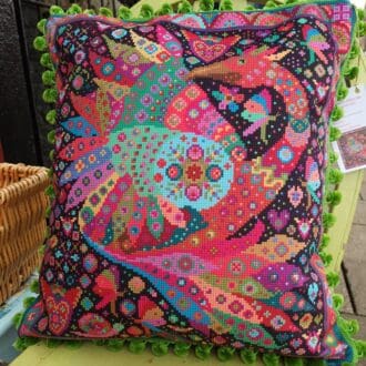 Mexican Bird Fiesta Velvet Cushion