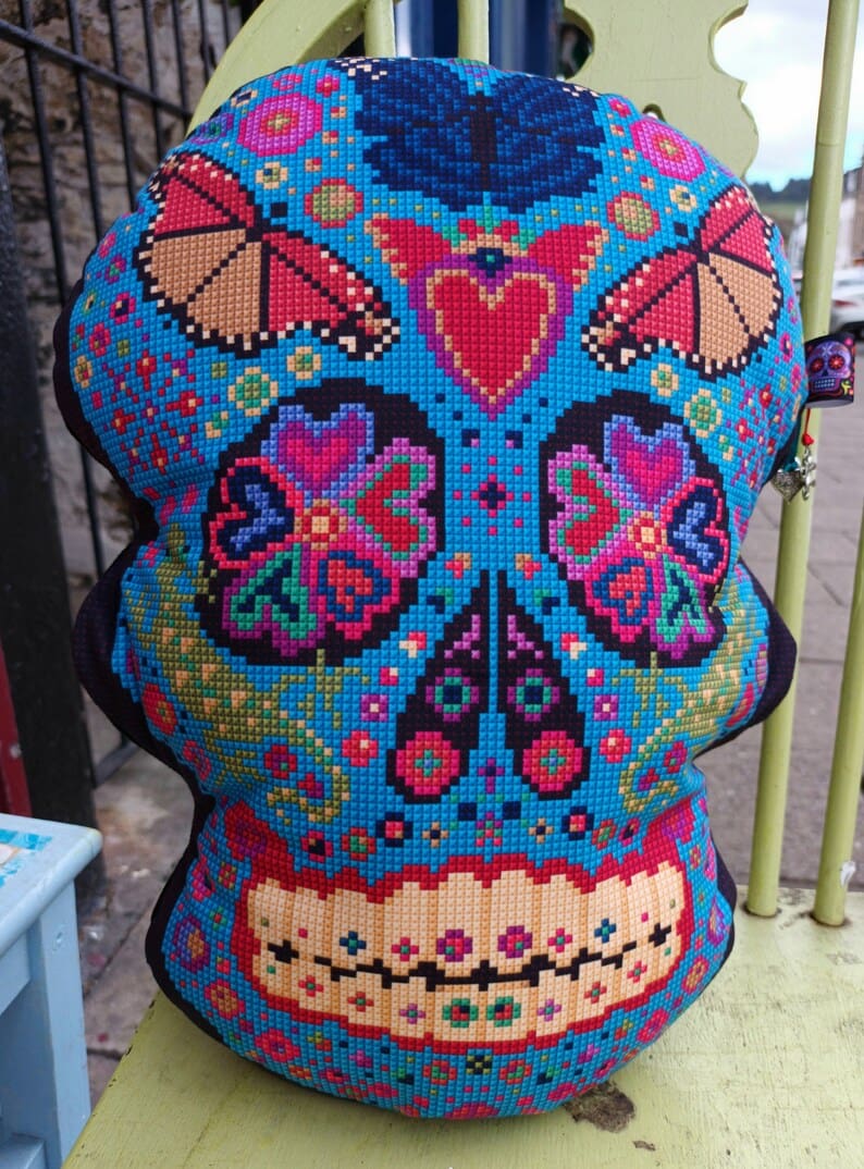 Sugar Skull shaped cushion, Animal Fayre Designs 2