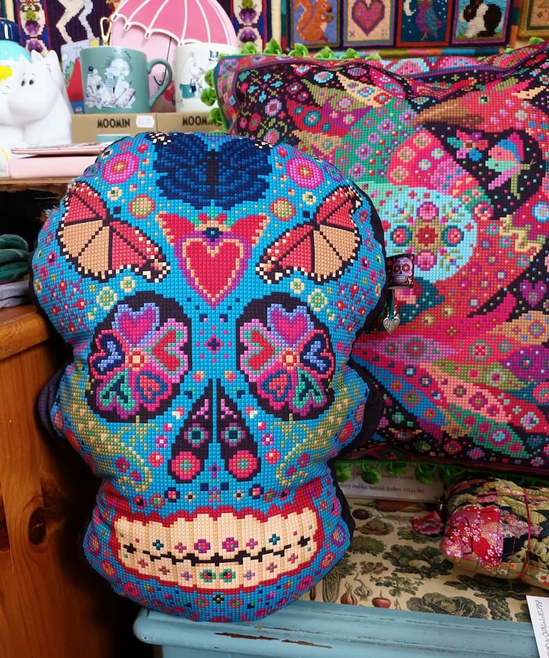 Sugar Skull shaped cushion, Animal Fayre Designs 3