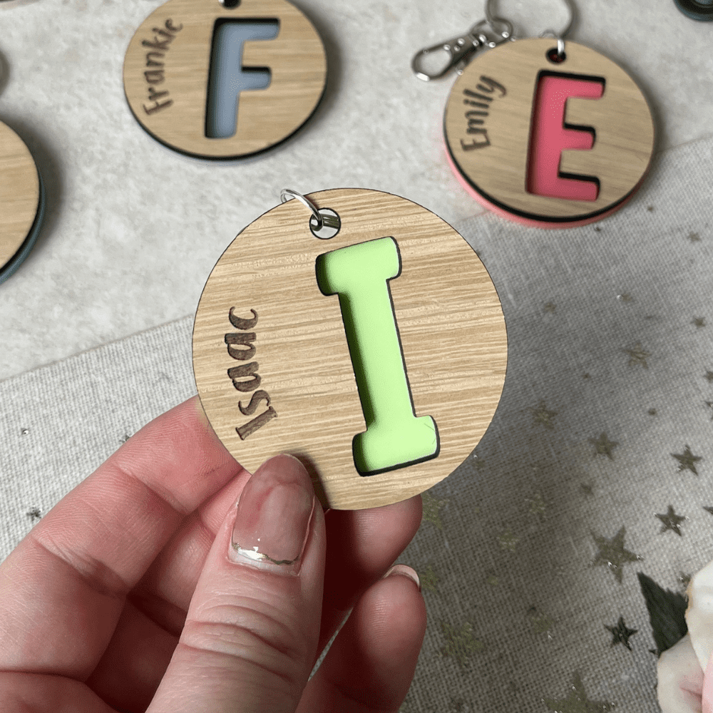 kids initial keyring