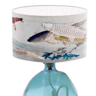 lampshade with koi fish watercolour scene