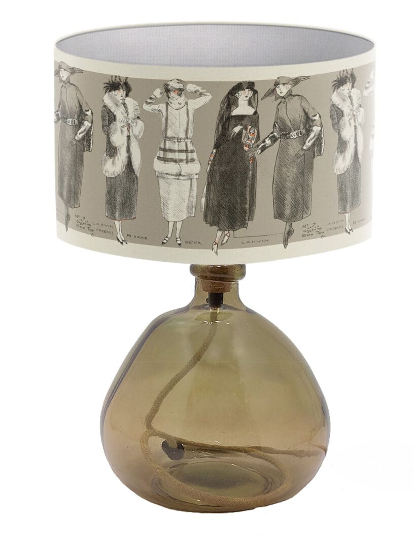 lampshade 1920's vintage fashion clothing female print