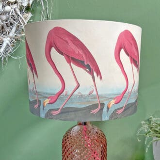 Lampshade flamingo fine art print lampshade for table lampshade standard lampshade vintage period lighting exotic bird print lampshade