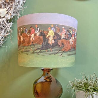 Lampshade horse racing fine art print lampshade for table lampshade standard lampshade horse race vintage period lighting antique print