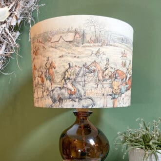 Lampshade hunting scene fine art print lampshade for table lampshade standard lampshade vintage period lighting