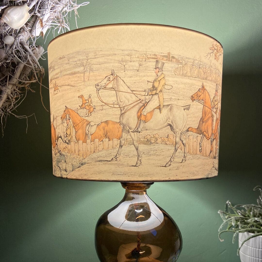 Lampshade hunting scene fine art print lampshade for table lampshade standard lampshade vintage period lighting