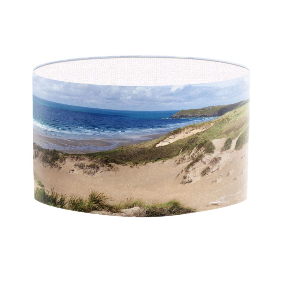 lampshade seaside print coastal lighting beach scene