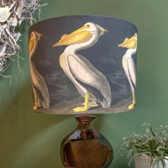 Lampshade pelican fine art print lampshade for table lampshade standard lampshade vintage period lighting exotic bird print lampshade designer lampshade